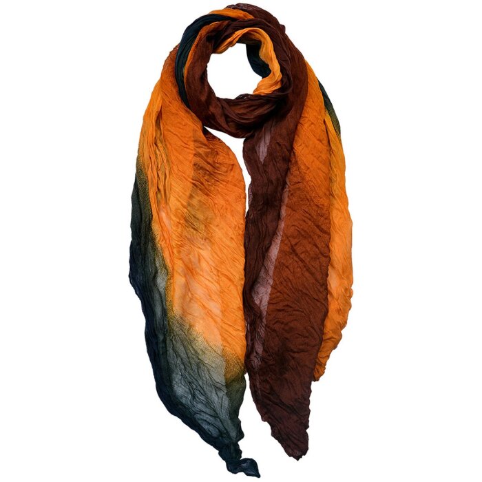 Juleeze JZSC0760 Schal Damen Muster Grün Braun Gelb 90x180 cm