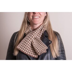 Juleeze JZSC0767CH Schal Damen Muster Braun 15x85 cm