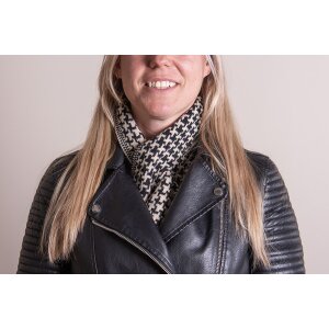 Juleeze JZSC0767Z Schal Damen Muster Schwarz 15x85 cm