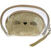 Juleeze JZSET0002GO Kosmetiktasche Goldfarbig 2er Set 24x15 - 19x12 cm