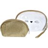 Juleeze JZSET0002GO Kosmetiktasche Goldfarbig 2er Set 24x15 - 19x12 cm