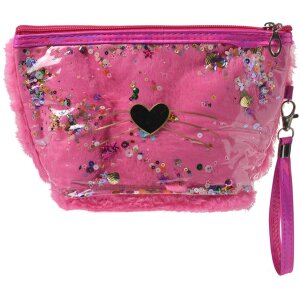 Juleeze JZTB0025F Kulturtasche Rosa 23x13 cm mit Glitzer...
