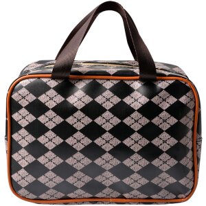 Juleeze JZTB0054 Kulturtasche Schwarz Beige 24x9x19 cm