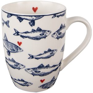 Clayre & Eef SSFMU Becher Weiß Blau 350 ml