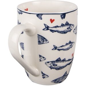 Clayre & Eef SSFMU Becher Weiß Blau 350 ml