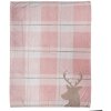 Clayre & Eef SWC60-1 Plaid Rosa Weiß 130x170 cm
