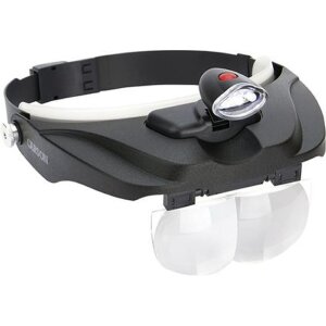 Carson MagniVisor Deluxe PRO LED Kopflupe mit 4 Linsen...