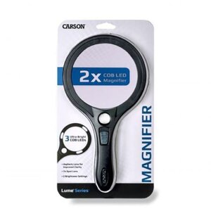 Carson AS-95 Ручная лупа LED 2x увеличение 110 мм с точечной линзой 7x