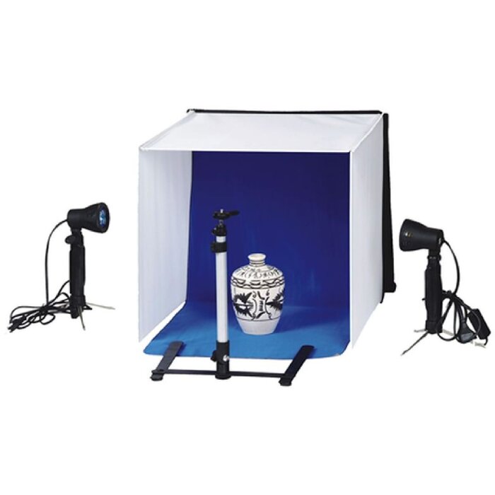 Linkstar Aufnahmebox Set PBK-50 50x50 Faltbar + 2x50W Lampen