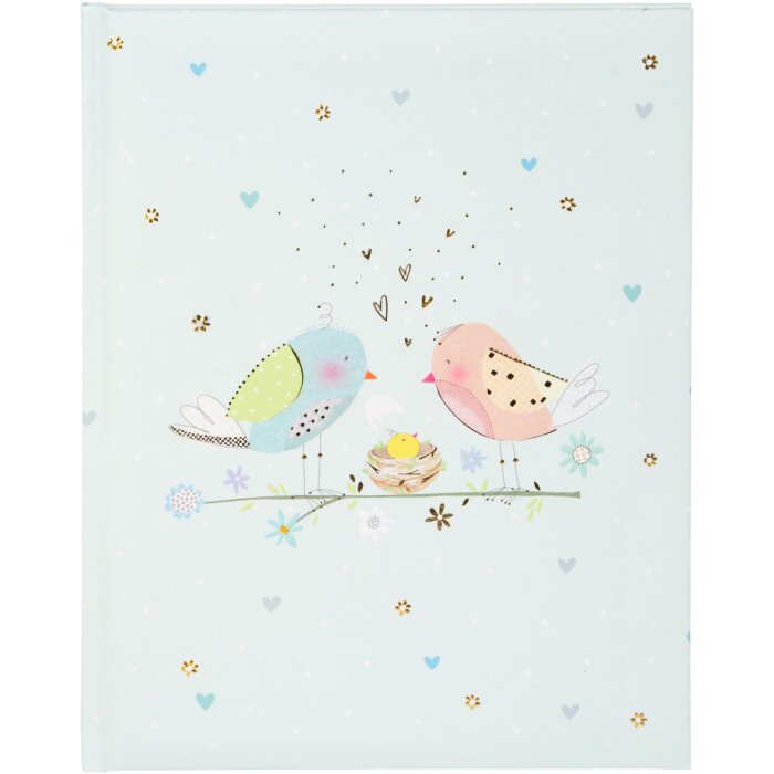 Бабушка Goldbuch Loving Birds Boy — дневник для малыша с золотым тиснением, 21x28 см