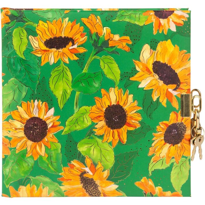Дневник Goldbuch Sunflower green с застёжкой, 96 белых страниц, 16,5x16,5 см