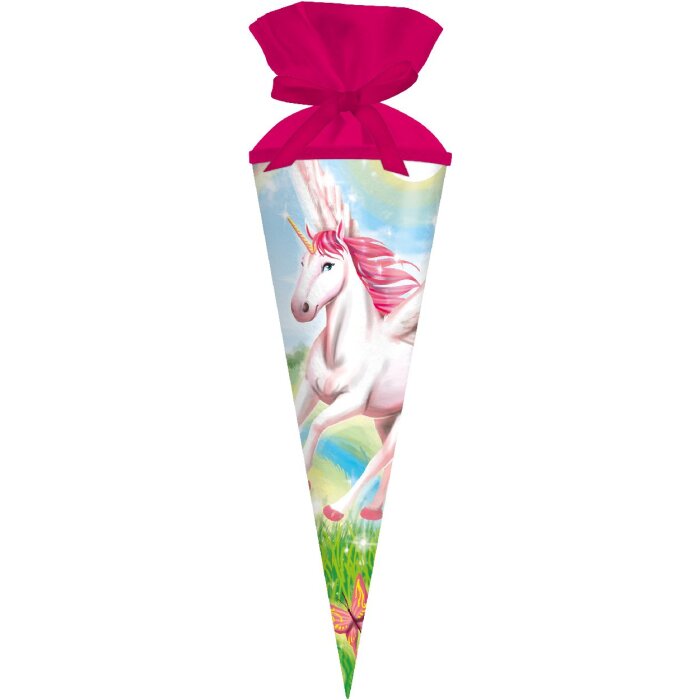Goldbuch Schultüte 50 cm rund Alicorn Einhorn-Motiv Lackkarton