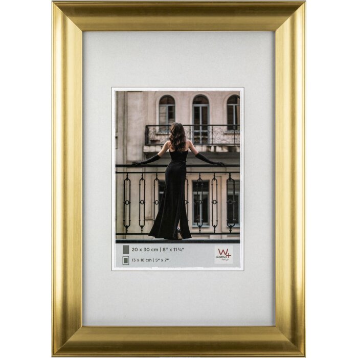 Walther Designrahmen Venice 30x40 cm Gold Bilderrahmen Holzoptik Glas