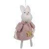 Clayre & Eef 65362 Dekoanhänger Kaninchen Rosa 6x3x13 cm