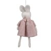 Clayre & Eef 65362 Dekoanhänger Kaninchen Rosa 6x3x13 cm