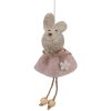 Розовая декоративная подвеска кролик Clayre & Eef 6x3x13 см