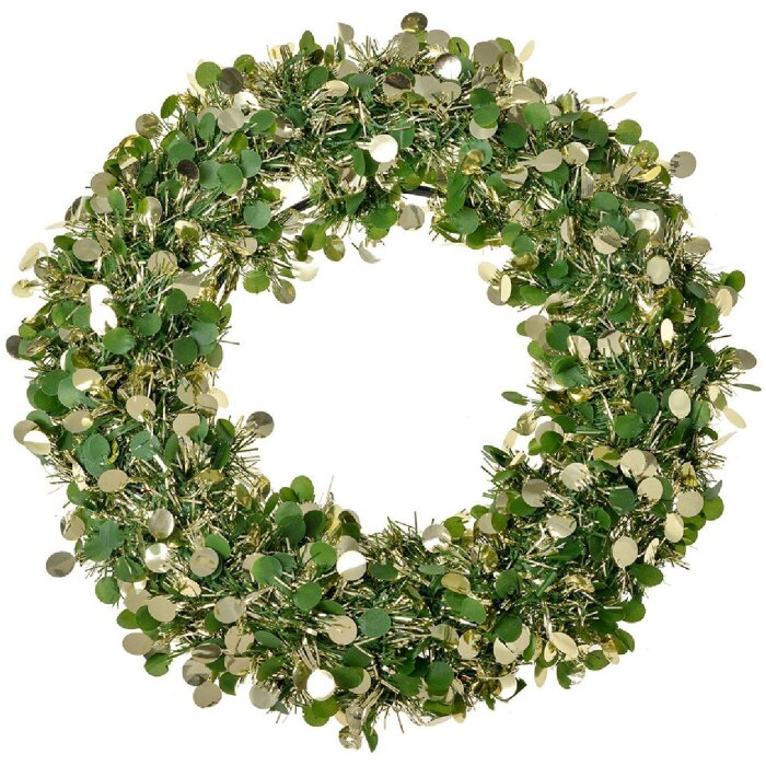 Clayre & Eef 65489 Dekoration Kranz Weihnachten Grau Weiß 30x4 cm