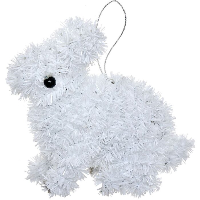 Clayre & Eef 65505 Dekoration Anhänger Kaninchen Weiß 11x5x14 cm