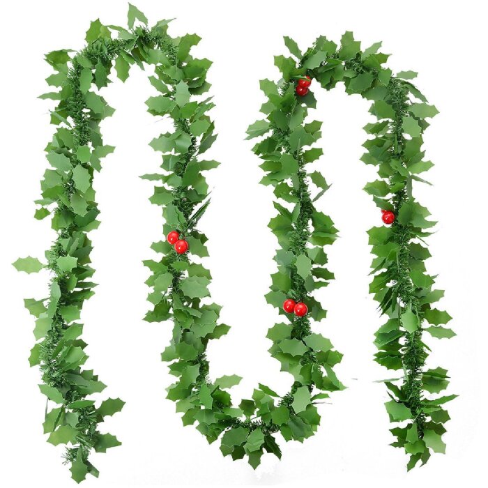 Новогодняя гирлянда Clayre & Eef 200 см, зеленая с ягодами