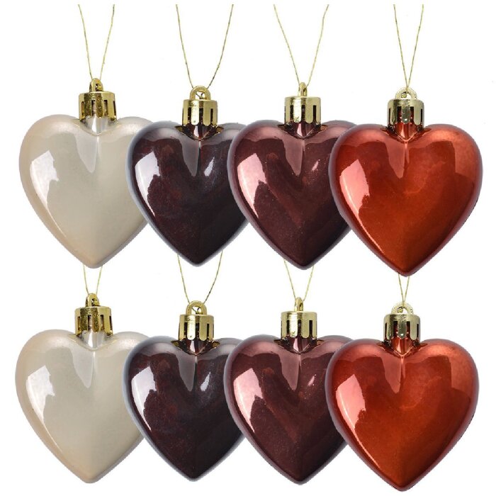 Clayre & Eef 65615 Christbaumkugel Set 8 Stück Mehrfarbig 5x1x5 cm