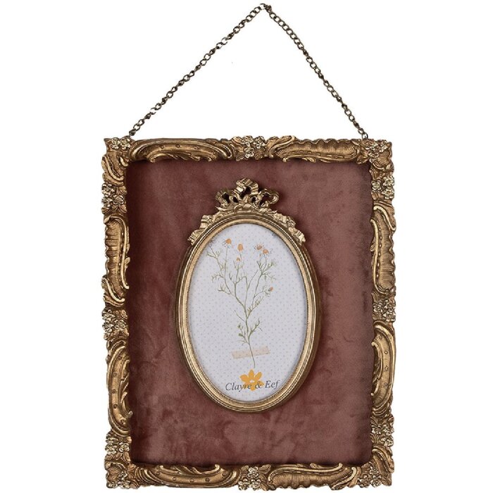 Фоторамка Clayre & Eef 2F1052, 23x3x28 см, золотая, для фото 10x15 см