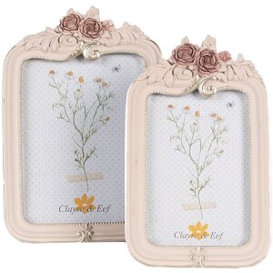 Clayre & Eef 2F1053 Fotorahmen Rosa 14x2x22 cm 10x15 cm