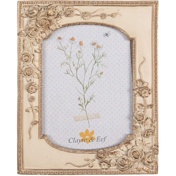 Фоторамка Clayre & Eef 2F1058, бежево-золотистая, 18x3x23 см