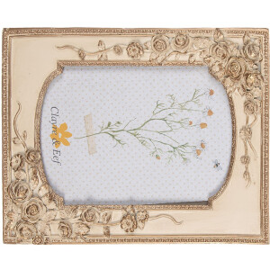 Фоторамка Clayre & Eef 2F1058, бежево-золотистая, 18x3x23 см