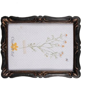 Clayre & Eef 2F1068 Fotorahmen 16x2x21 cm 13x18 cm Schwarz Braun