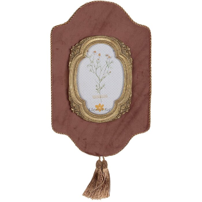 Фоторамка Clayre & Eef 2F1084, розово-золотая, барокко, 10x15 см