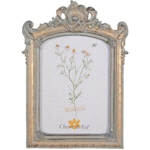Clayre & Eef 2F1090 Fotorahmen 18x2x25 cm Grau Gold...