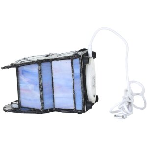 LumiLamp 5LL-6340 Tiffany Tischlampe Schmetterling Blau 15x8x13 cm LED