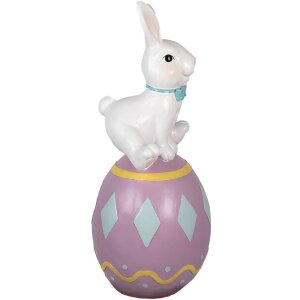 Clayre & Eef 5MG0027 Dekoration Kaninchen 41x39x91 cm Weiß Violett