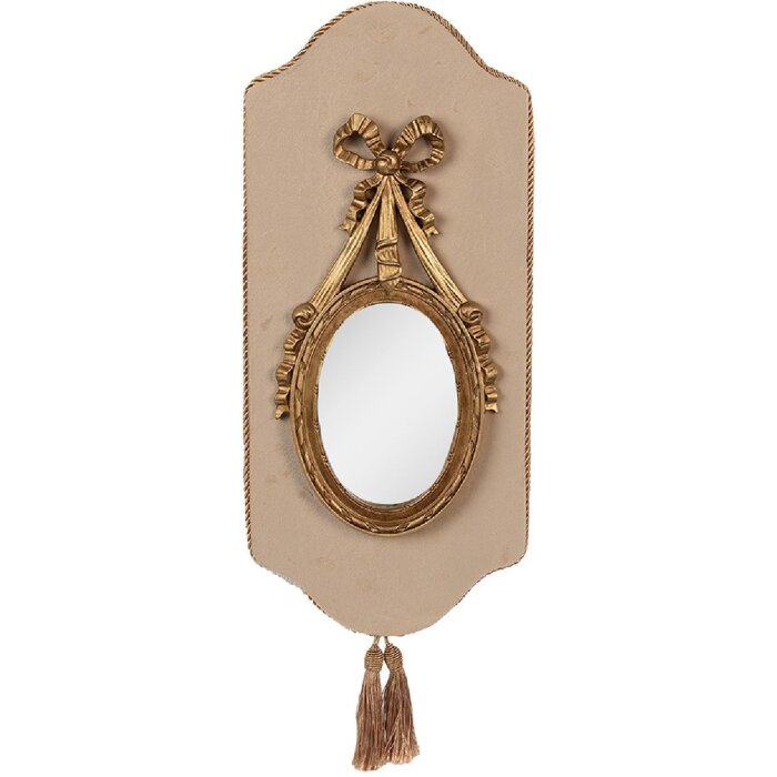 Зеркало Clayre & Eef 62S292, бежевое с золотым оттенком, настенное, антик, 20x2x44 см