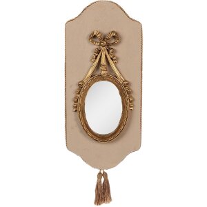Clayre & Eef 62S292 Spiegel 20x2x44 cm Beige Goldfarbig