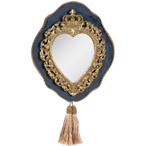 Clayre & Eef 62S294 Wandspiegel Blau Goldfarbig...