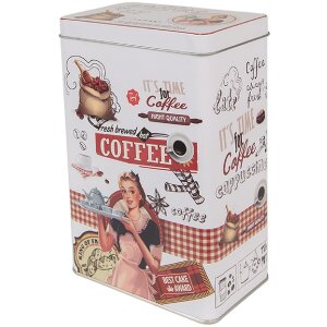 Clayre & Eef 6BL0128 Büchse Blech Weiß Rot 8x12x19 cm