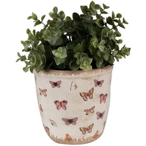 Clayre & Eef 6CE1661M Dekoration Blumentopf Beige...