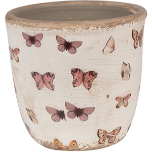 Clayre & Eef 6CE1661S Dekoration Blumentopf Beige...