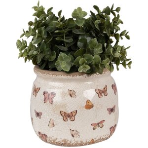 Clayre & Eef 6CE1662M Dekoration Blumentopf Ø 16x13 cm Beige Rosa