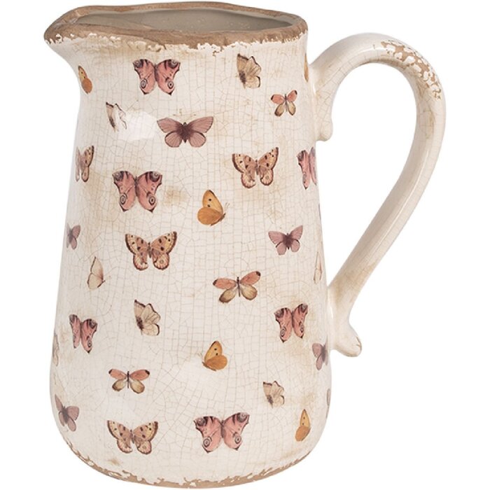 Clayre & Eef 6CE1663L Dekoration Kanne Beige Rosa 21x15x23 cm