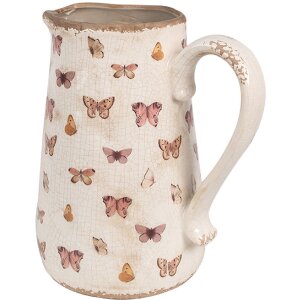 Clayre & Eef 6CE1663L Dekoration Kanne Beige Rosa 21x15x23 cm