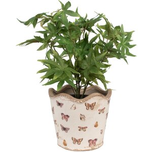 Clayre & Eef 6CE1664M Blumentopf Beige Rosa 16x15 cm