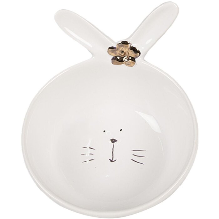 Clayre & Eef 6CE1675 Schale Weiß 13x11x8 cm 200 ml mit Hasenohren