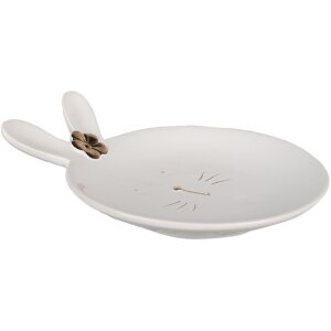 Clayre & Eef 6CE1676 Kleiner Teller Weiß 19x15x5 cm