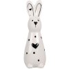 Clayre & Eef 6CE1705 Dekoration Statue Kaninchen 5x4x13 cm Weiß Schwarz