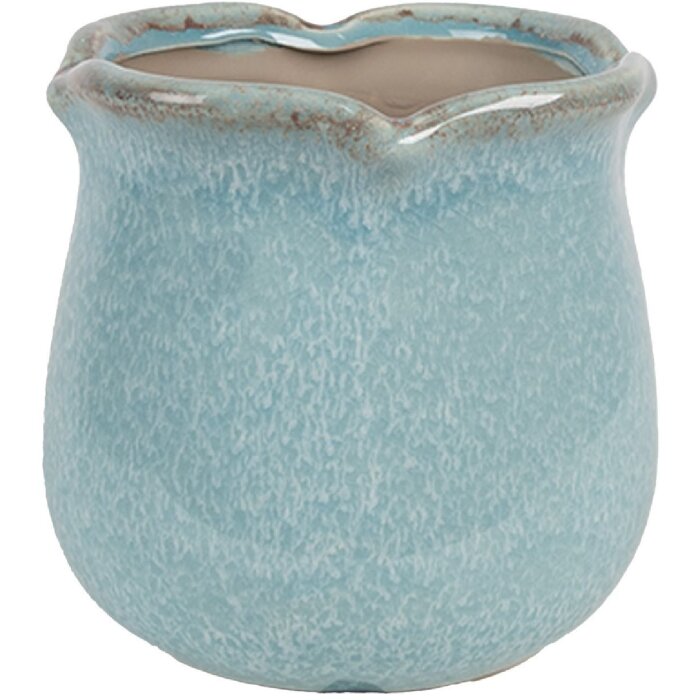 Керамическая ваза Clayre & Eef 6CE1715BL, синяя, 12x12 см
