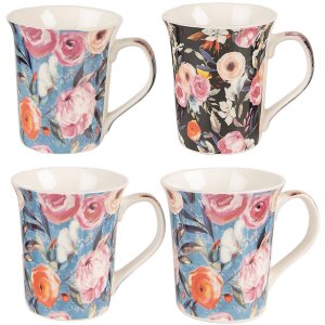 Clayre & Eef 6CEMS0048 Becher Set 4tlg Blau Rosa...