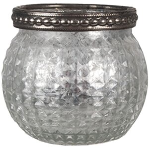 Clayre & Eef 6GL4377 Teelichthalter Silber 7x6 cm