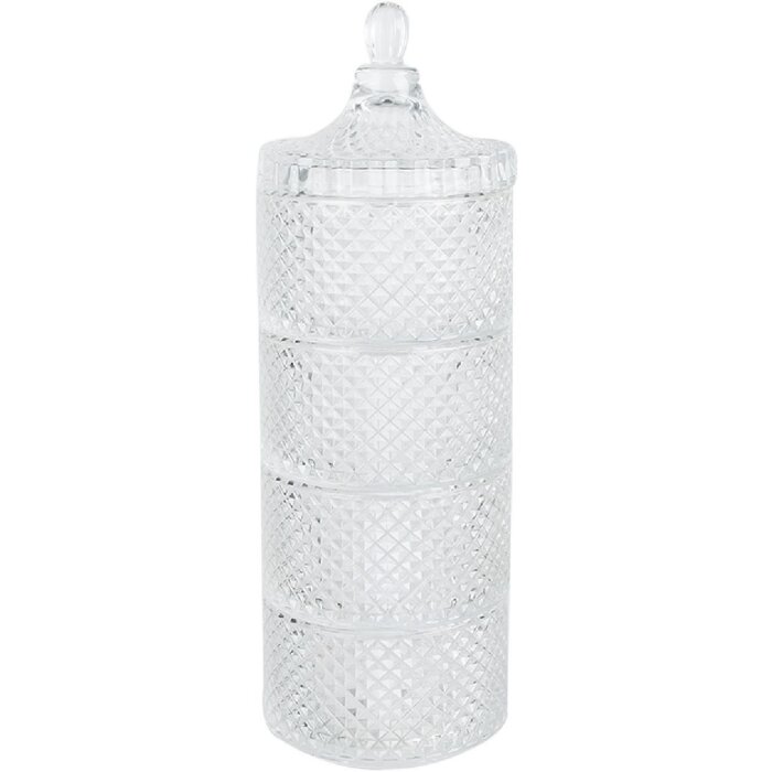 Clayre & Eef 6GL4434 Vorratsglas mit Deckel 10x25 cm Transparent